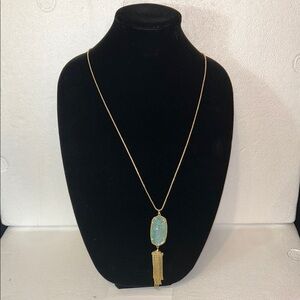 Kendra Scott Rayne Mint Illusion Pendant - Gold plated and Tassels.